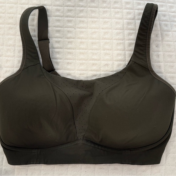 Lululemon Run Times HIGH SUPPORT OliveGreen Sports Bra 36DD - Picture 1 of 9